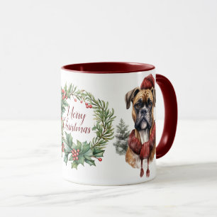 Schattigee Merry Boxer Dog Christmas Mok
