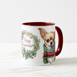 Schattigee Merry Chihuahua Hondenkerstmis Mok
