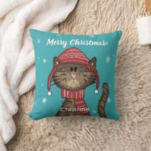 Schattigee Merry Christmas Cat Cartoon Kussen