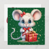 Schattigee Merry Christmas Mouse Kaart (Voorkant / Achterkant)