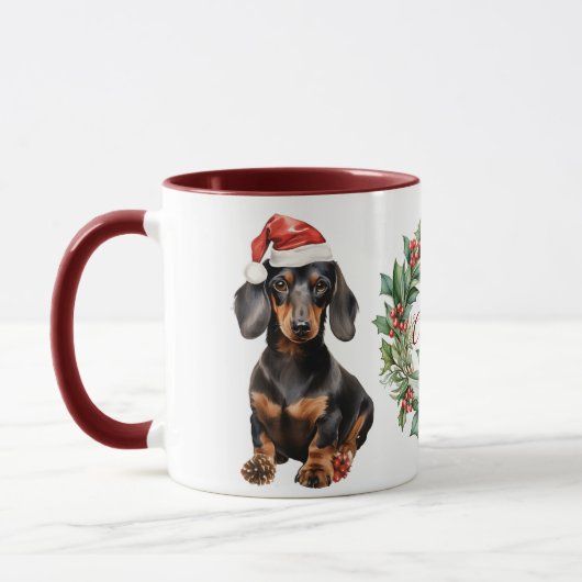 Schattigee Merry Dachshund Dog Christmas Mok (Links)