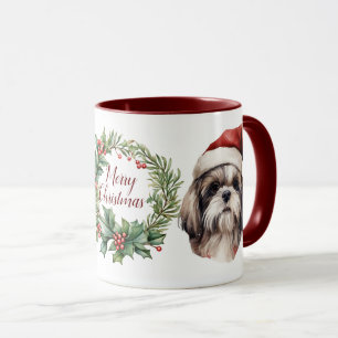 Schattigee Merry Shih tzu Dog Christmas Mok