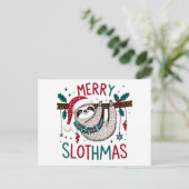 Schattigee Merry Slothmas Briefkaart (Staand voorkant)