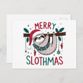 Schattigee Merry Slothmas Briefkaart (Voorkant / Achterkant)