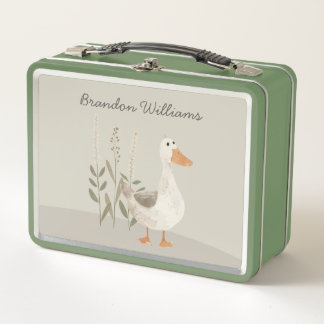 Schattigee Metal Lunch Box met Waterverf Goose & N