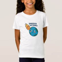 Schattigee Meteor en Earth Cartoon - "Smooch" Shir