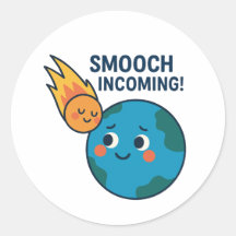 Schattigee Meteor en Earth Cartoon - "Smooch" Stic