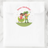 Schattigee Mexicaanse Fiesta Hispanic Kinder parti Ronde Sticker (Tas)