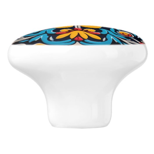 Schattigee Mexicaanse stijl crafting Keramische Knop (Zijkant)