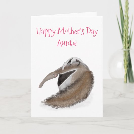 Schattigee miereneter en baby Moederdag kaart voor (Voorkant)