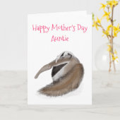 Schattigee miereneter en baby Moederdag kaart voor (Gele Bloem)