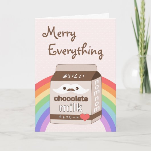 Schattigee Milk Mustache Holiday Feestdagen Kaart (Voorkant)