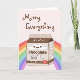 Schattigee Milk Mustache Holiday Feestdagen Kaart