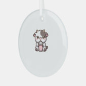 Schattigee milkshake minnaar klein kalf bevroren j glas ornament (Voorkant links)