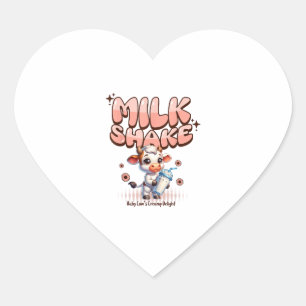 Schattigee milkshake minnaar klein kalf bevroren j hart sticker