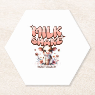 Schattigee milkshake minnaar klein kalf bevroren j kartonnen onderzetters