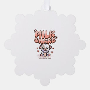 Schattigee milkshake minnaar klein kalf bevroren j ornament kaart
