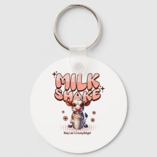 Schattigee milkshake minnaar klein kalf bevroren j sleutelhanger