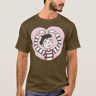 Schattigee mime met liefdesgebaar t-shirt