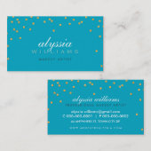 SCHATTIGEE mini confetti goud sparkly glitter turq Visitekaartje (Voorkant / Achterkant)