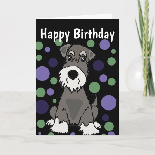 Schattigee Miniatuur Schnauzer Hond- en Cirkelpatr Kaart (Voorkant)