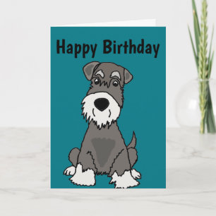 Schattigee miniatuur Schnauzer Puppy Dog Art Kaart