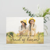 Schattigee minimalist Wil je mijn bruidsmeisje zij Kaart (Staand voorkant)