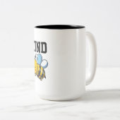 Schattigee minimalistische canvas tas tweekleurige koffiemok (Voorkant rechts)