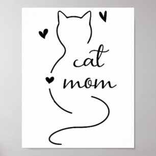 Schattigee minimalistische Cat Mam Cat Mama Kat Ki Poster
