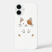 Schattigee minimalistische kattentelefoonhoes
