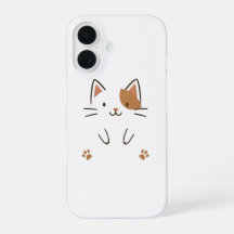 Schattigee minimalistische kattentelefoonhoes