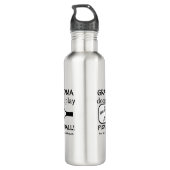 Schattigee minimalistische oma Pickleball Funny Hu Waterfles (Achterkant)