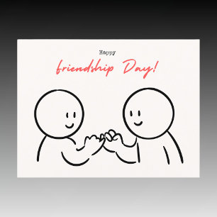 Schattigee minimalistische Pinky Promise Vriendsch Briefkaart