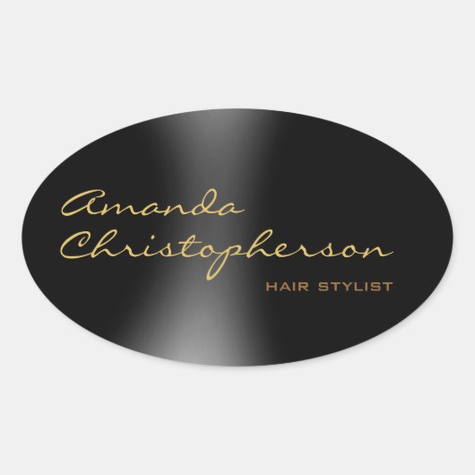 Schattigee minimalistische Plain Modern Calligrapy Ovale Sticker (Voorkant)