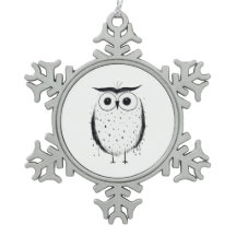 Schattigee minimalistische uil - handgetekende sti