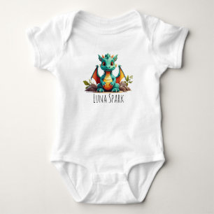 Schattigee Mint Green Dragon Vibes Fantasy geperso Romper