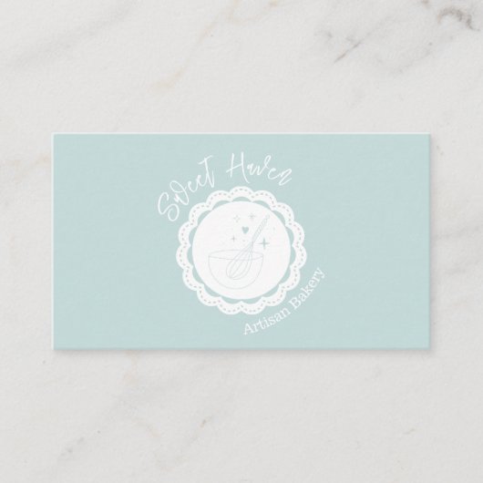 Schattigee Mint Groen Kookgerei Bakkerij Visitekaartje (Voorkant)