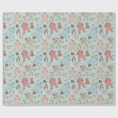 Schattigee Mint Groene Baby Meisje Kerstmis Cadeaupapier (Vlak)