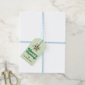 Schattigee Mistletoe Star Ornament Vrolijk Kerstfe Cadeaulabel (Met Touw)
