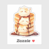 Schattigee Mochi Katten en Chocolade Pannenkoek St Sticker (Vel)