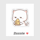 Schattigee Mochi Perzik Kat Loves Cake Sticker (Vel)