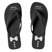 Schattigee Mock Tuxedo Stropdas De Bruidegom Black Teenslippers (Voetbed)