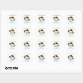 Schattigee Mod Monkey Custom Verjaardagsgunst Stic Ronde Sticker (Vel)
