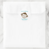Schattigee Mod Monkey Custom Verjaardagsgunst Stic Ronde Sticker (Tas)