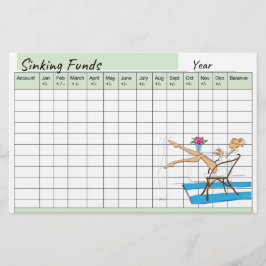 Schattigee Mode Sinking Fund Planner Spreadsheet Briefpapier