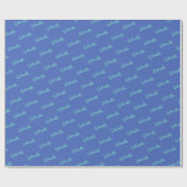 Schattigee Modern Blue gepersonaliseerde scriptnaa Cadeaupapier (Vlak)