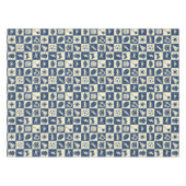 Schattigee moderne blauw geruite iconen Patroon Bo Tafelkleed (Voorkant (Horizontaal))