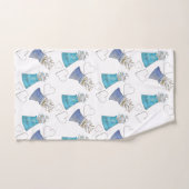 Schattigee moderne Blue Floral Waterverf Art Bad Handdoek (Handdoek)
