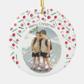 Schattigee Moderne Boho Candy Cane One Foto Keramisch Ornament (Voorkant)