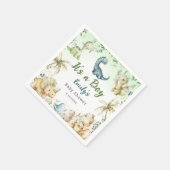 Schattigee moderne Boho Waterverf Dinosaurus Green Servet (Hoek)